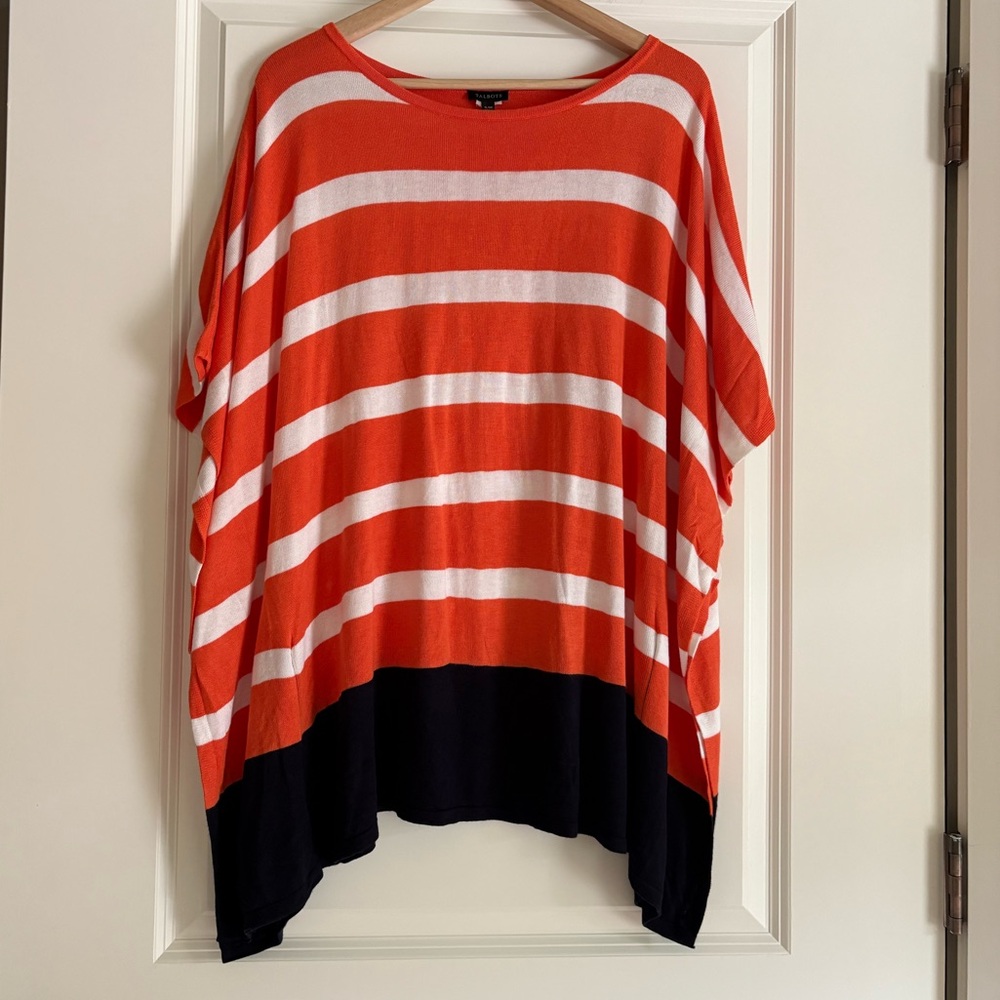 Talbots Women’s Striped Poncho Sweater